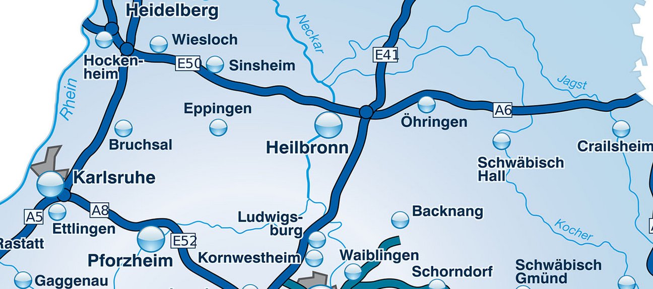 Landkarte Heilbronn Baden-Württemberg Landkarte Heilbronn Baden-Württemberg